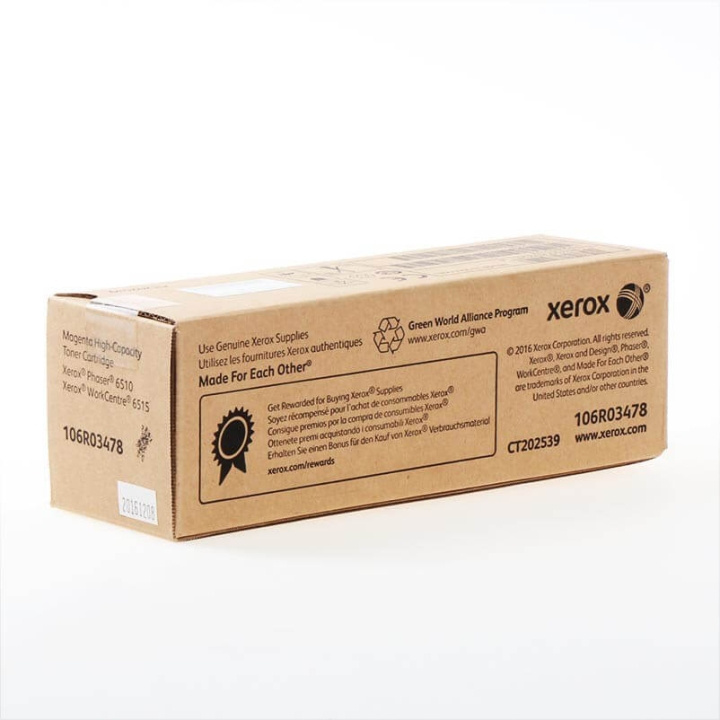 Xerox Toner 106R03478 Magenta høykapasitetstoner i gruppen Datautstyr / Skrivere og tilbehør / Blekk og toner / Toner / Xerox hos TP E-commerce Nordic AB (C35126)
