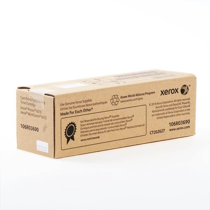 Xerox Toner 106R03690 Cyan ekstra høy kapasitet i gruppen Datautstyr / Skrivere og tilbehør / Blekk og toner / Toner / Xerox hos TP E-commerce Nordic AB (C35147)