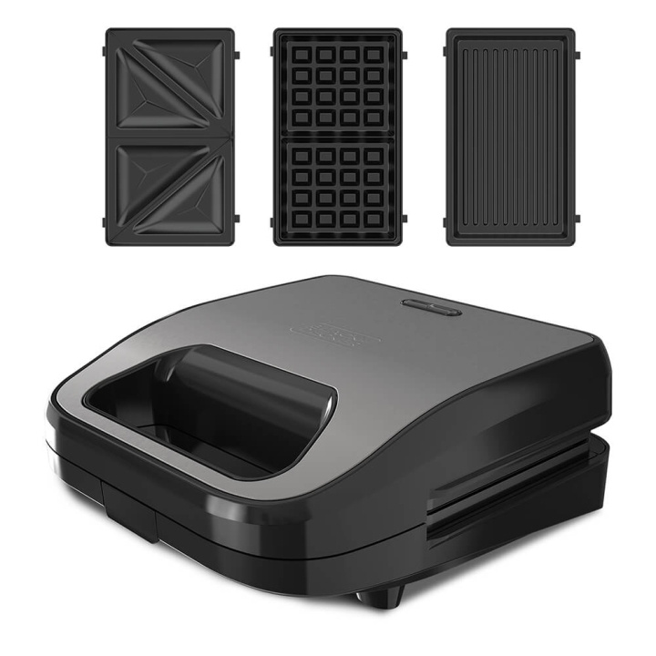 BLACK+DECKER Multigrill med 3 plater i gruppen HJEM, HUS OG HAGE / Husholdningsapparater / Brødristere og toastjern / Bordgriller & Raclette hos TP E-commerce Nordic AB (C35326)