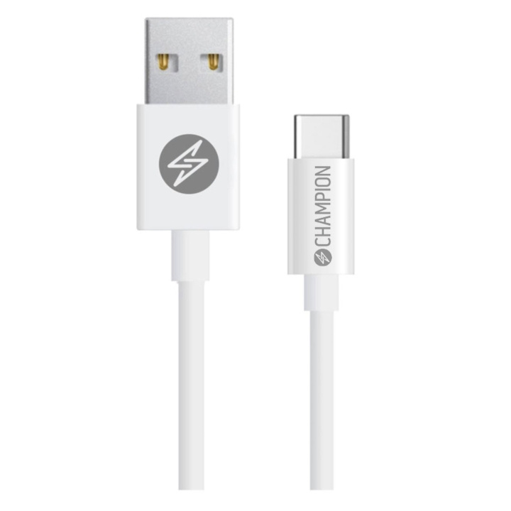 Champion USB-A til USB-C-kabel 3 m hvit i gruppen SMARTTELEFON & NETTBRETT / Ladere og Kabler / Kabler / Kabler type C hos TP E-commerce Nordic AB (C35385)
