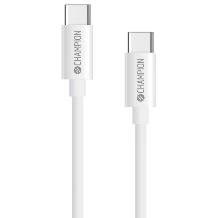 Champion USB-C Kabel 60W 1m Vit i gruppen SMARTTELEFON & NETTBRETT / Ladere og Kabler / Kabler / Kabler type C hos TP E-commerce Nordic AB (C35386)