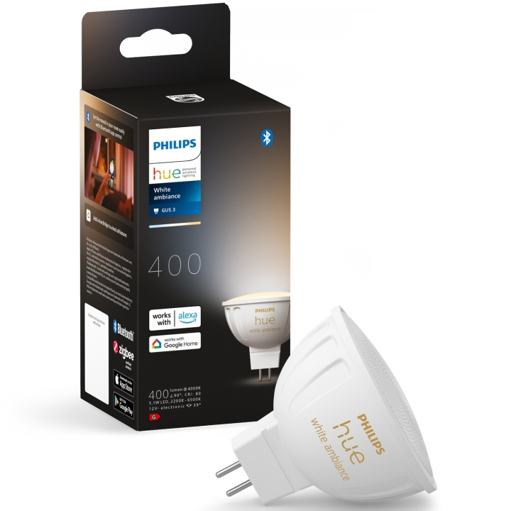 Philips Hue White Ambiance GU5.3 MR16 12V 400lm 1-pack i gruppen HJEM, HUS OG HAGE / Smarthus / Smart belysning hos TP E-commerce Nordic AB (C35390)