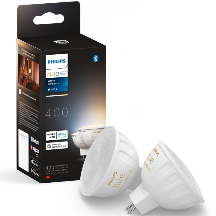 Philips Hue White Ambiance GU5.3 MR16 12V 400lm 2-pack i gruppen HJEM, HUS OG HAGE / Smarthus / Smart belysning hos TP E-commerce Nordic AB (C35391)