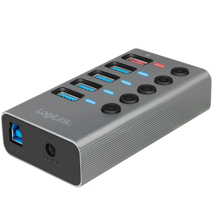 LogiLink USB-hub 4+1-port med separata På/Av-knappar USB 3.2 Gen 1 i gruppen Datautstyr / Datamaskin Tilbehør / USB-Hubs hos TP E-commerce Nordic AB (C35394)