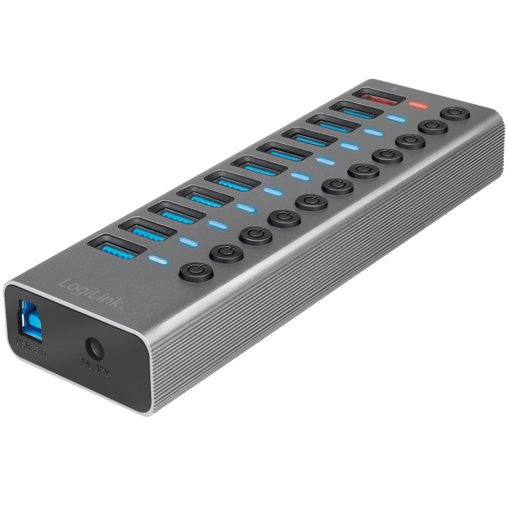 LogiLink USB-hub 10+1 porter med separate av/på-knapper USB 3.2 Gen 1 i gruppen Datautstyr / Datamaskin Tilbehør / USB-Hubs hos TP E-commerce Nordic AB (C35395)