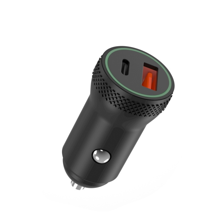 XO CC33 - Billader PD QC 3.0, 18 W, 1x USB, 1x USB-C, svart i gruppen SMARTTELEFON & NETTBRETT / Ladere og Kabler / Billader / Billader USB hos TP E-commerce Nordic AB (C35443)