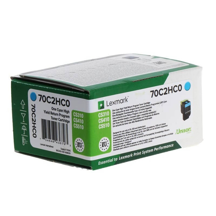 Lexmark Toner 70C2HC0 702 Cyan High Yield, Return i gruppen Datautstyr / Skrivere og tilbehør / Blekk og toner / Toner / Lexmark hos TP E-commerce Nordic AB (C36692)