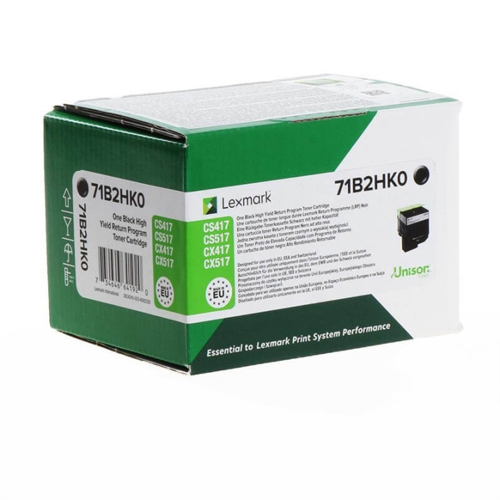 Lexmark Toner 71B2HK0 Svart High Yield Return i gruppen Datautstyr / Skrivere og tilbehør / Blekk og toner / Toner / Lexmark hos TP E-commerce Nordic AB (C36702)