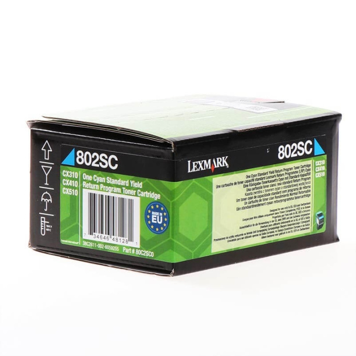 Lexmark Toner 80C2SC0 802 Cyan Return i gruppen Datautstyr / Skrivere og tilbehør / Blekk og toner / Toner / Lexmark hos TP E-commerce Nordic AB (C36733)