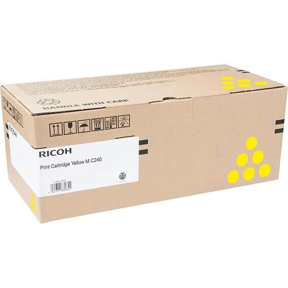 Ricoh Toner 408454 M C240 Gul i gruppen Datautstyr / Skrivere og tilbehør / Blekk og toner / Toner / Ricoh hos TP E-commerce Nordic AB (C37134)