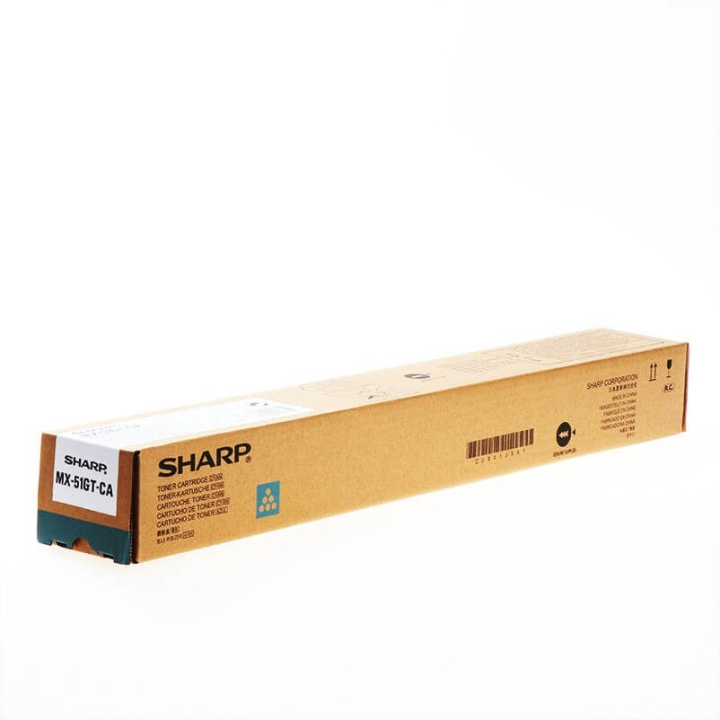 Sharp Toner MX51GTCA MX-51GT Cyan i gruppen Datautstyr / Skrivere og tilbehør / Blekk og toner / Toner / Sharp hos TP E-commerce Nordic AB (C37449)