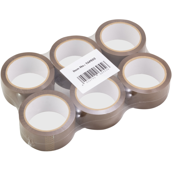 LogiLink Pakketape Quiet 48 mm x 66 m, brun 6-pakning i gruppen HJEM, HUS OG HAGE / Kontorsmaterialer / Teip / Lim hos TP E-commerce Nordic AB (C37688)