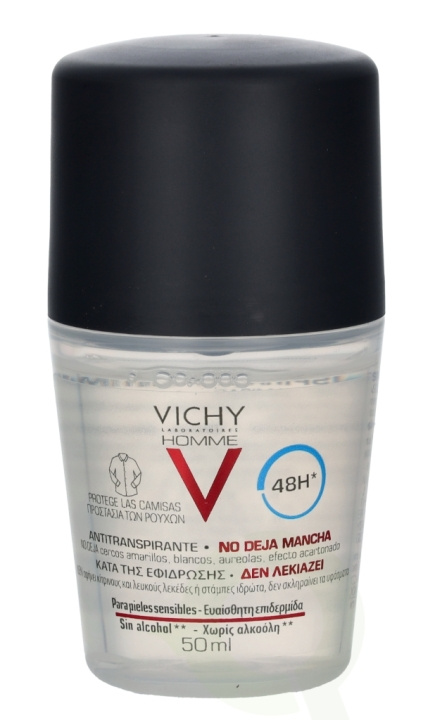 Vichy Homme 48H Anti-Transpirant Deo Roll-On 50 ml i gruppen HELSE OG SKJØNNHET / Duft og parfyme / Deodorant / Deo for han hos TP E-commerce Nordic AB (C38044)