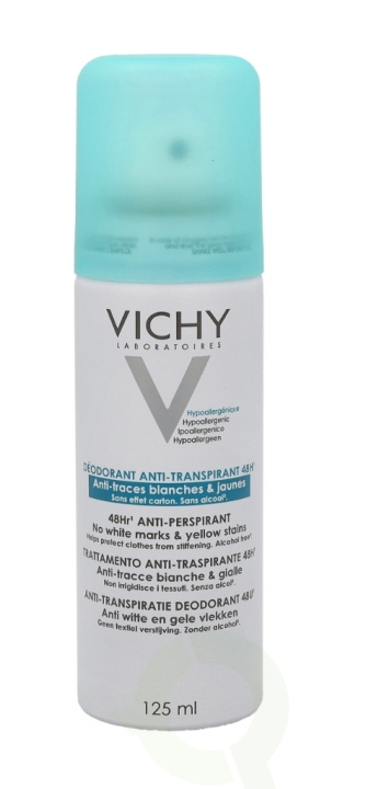 Vichy 48H Anti-Transpirant Anti-Traces Deo Spray 125 ml i gruppen HELSE OG SKJØNNHET / Duft og parfyme / Deodorant / Deo for henne hos TP E-commerce Nordic AB (C38051)