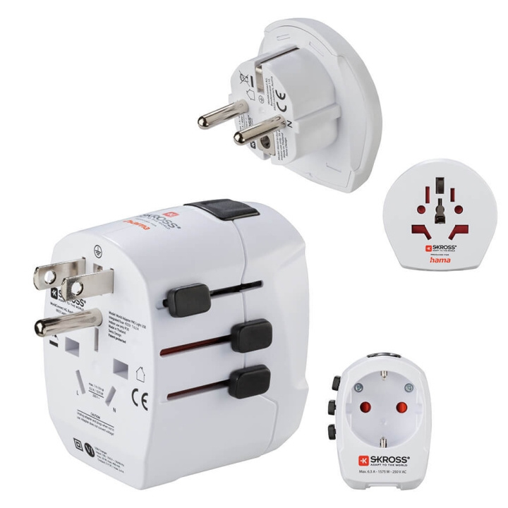 Hama World Travel Adapter Pro Light USB 3-pin i gruppen HJEM, HUS OG HAGE / El og belysning / Reiseadaptere hos TP E-commerce Nordic AB (C38374)