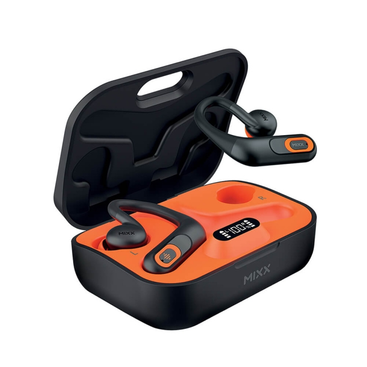 MIXX Hodetelefon Sports Charge In-Ear Hook TWS Svart/Orange i gruppen Elektronikk / Lyd & Bilde / Hodetelefoner & Tilbehør / Hodetelefoner hos TP E-commerce Nordic AB (C38388)