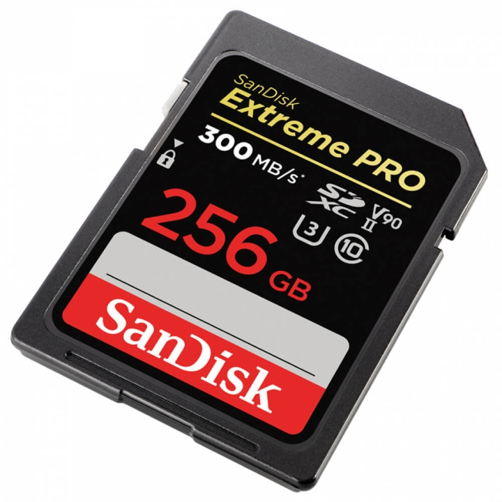SanDisk SDXC Extreme Pro 256GB 300MB/s UHS-II V90 i gruppen Elektronikk / Lagringsmedia / Minnekort / SD/SDHC/SDXC hos TP E-commerce Nordic AB (C38412)