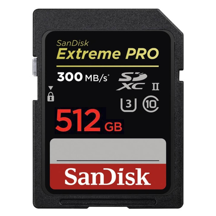 SanDisk SDXC Extreme Pro 512GB 300MB/s UHS-II V90 i gruppen Elektronikk / Lagringsmedia / Minnekort / SD/SDHC/SDXC hos TP E-commerce Nordic AB (C38413)