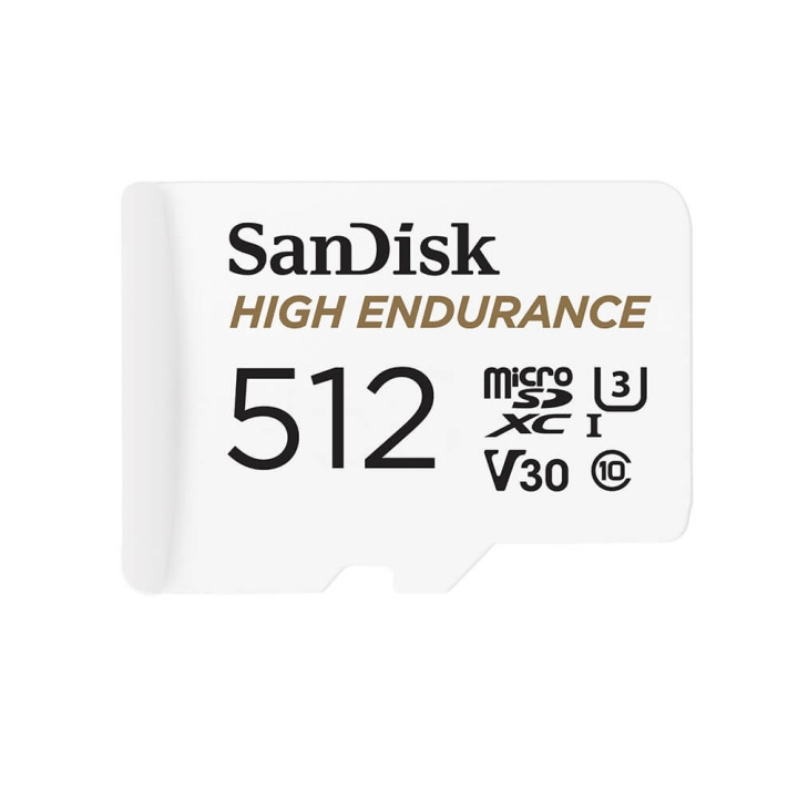 SANDISK Minnekort MicroSDXC 512GB High Endurance med adap i gruppen Elektronikk / Lagringsmedia / Minnekort / MicroSD/HC/XC hos TP E-commerce Nordic AB (C38414)