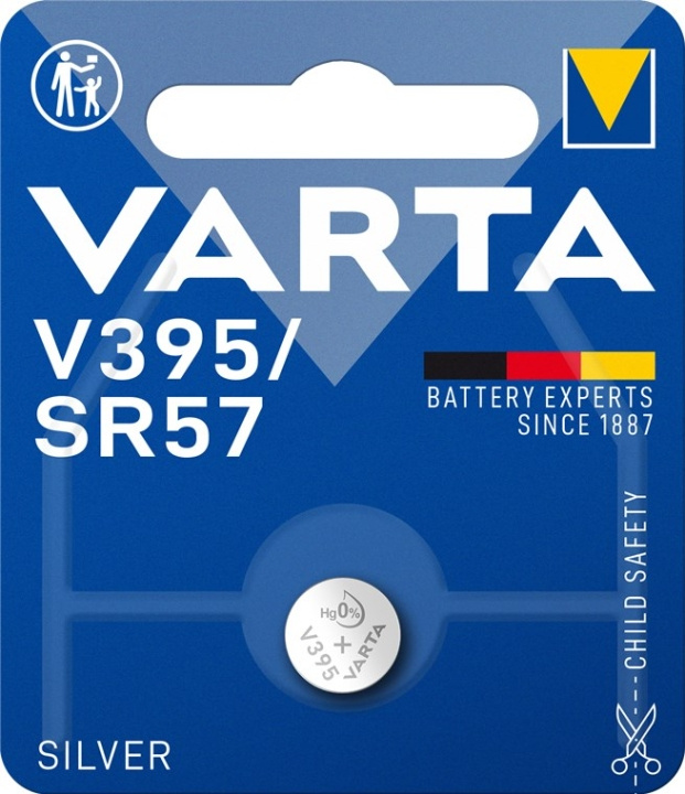 Varta SR57 (V395) batteri, 1 stk. blister sølvoksid sink knappcelle, 1,55 V i gruppen Elektronikk / Batterier & Ladere / Batterier / knappcelle hos TP E-commerce Nordic AB (C38855)