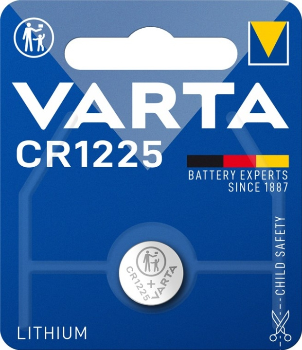 Varta CR1225 (6225) batteri, 1 stk. blisterpakning med litiumknappcelle, 3 V i gruppen Elektronikk / Batterier & Ladere / Batterier / knappcelle hos TP E-commerce Nordic AB (C38856)