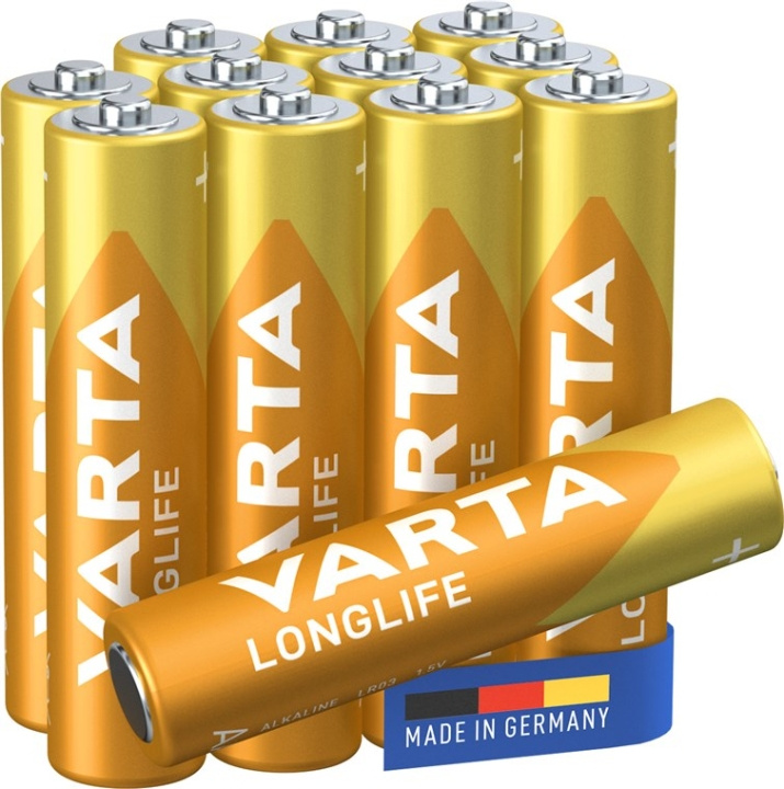 Varta LR03/AAA (Micro) (4103) batteri, 12 stk. eske alkalisk manganbatteri, 1,5 V i gruppen Elektronikk / Batterier & Ladere / Batterier / AAA hos TP E-commerce Nordic AB (C38866)