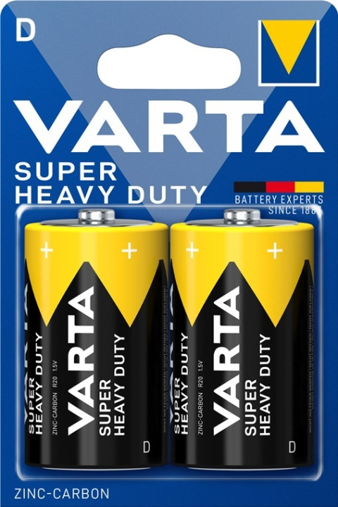 Varta R20/D (Mono) (2020) batteri, 2 stk. blisterpakning Sink-karbonbatteri, 1,5 V i gruppen Elektronikk / Batterier & Ladere / Batterier / Andre hos TP E-commerce Nordic AB (C38880)