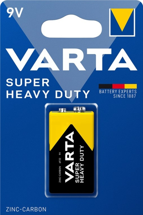 Varta 6F22/9 V Block (2022) batteri, 1 st. blister Zink- kol batteri, 9 V i gruppen Elektronikk / Batterier & Ladere / Batterier / Andre hos TP E-commerce Nordic AB (C38881)