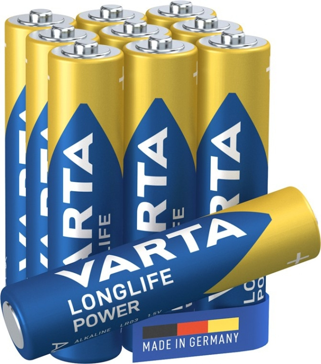 Varta LR03/AAA (Micro) (4903) batteri, 10 stk. blisterpakning alkalisk manganbatteri, 1,5 V i gruppen Elektronikk / Batterier & Ladere / Batterier / AAA hos TP E-commerce Nordic AB (C38886)
