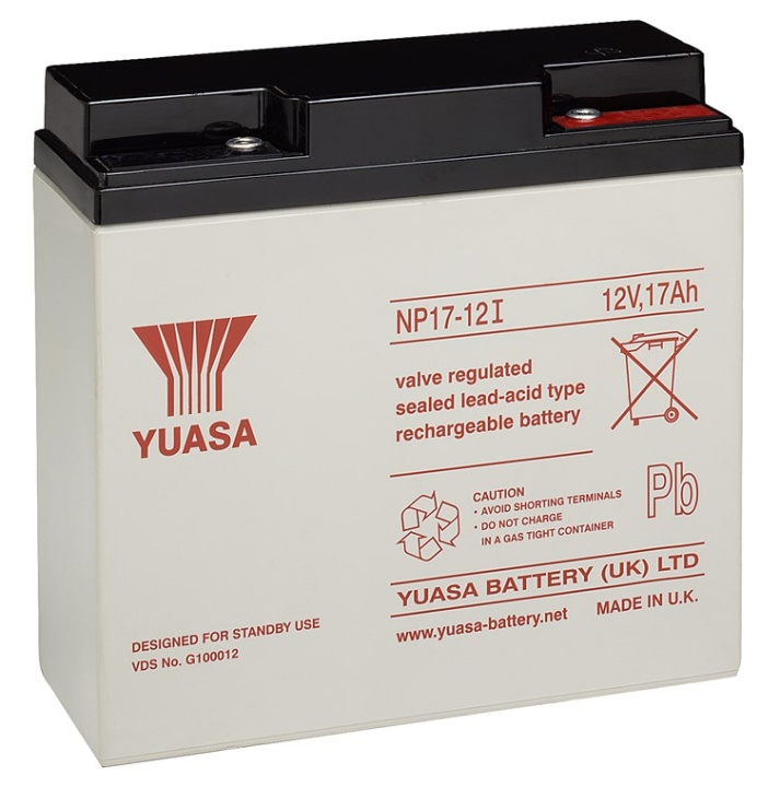 Yuasa Blybatteri 12 V, 17 Ah (NP17-12I) Emne (M5) Blybatteri, VdS i gruppen Elektronikk / Batterier & Ladere / Oppladbare batterier / Blybatterier hos TP E-commerce Nordic AB (C38907)