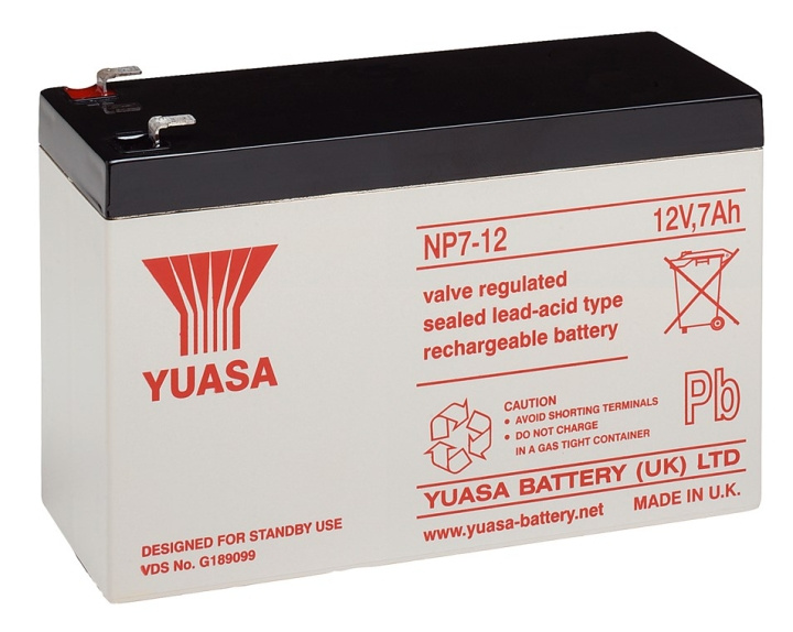 Yuasa Blybatteri 12 V, 7,0 Ah (NP7-12L) Blybatteri i gruppen Elektronikk / Batterier & Ladere / Oppladbare batterier / Blybatterier hos TP E-commerce Nordic AB (C38909)