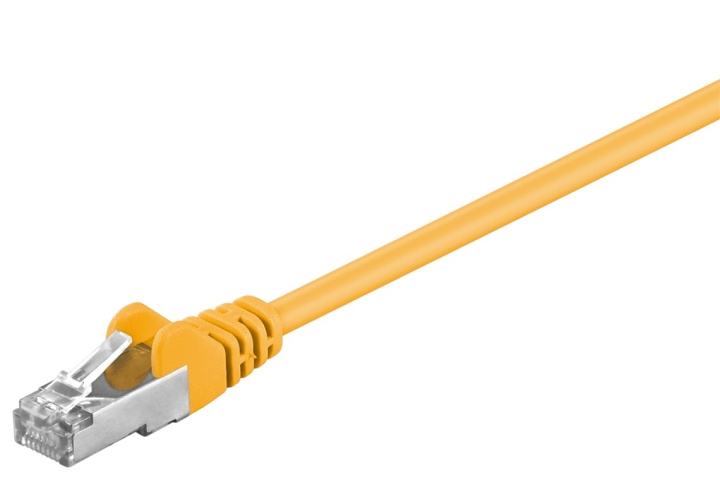 Goobay Patchkabel CAT 5e, F/UTP, gul, 1 m kopparklädd aluminiumtråd (CCA) i gruppen Datautstyr / Kabler og adaptere / Nettverk / Cat5e hos TP E-commerce Nordic AB (C38965)