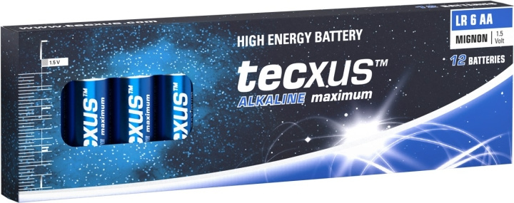 tecxus LR6/AA (Mignon) batteri, 12 st. box alkaliskt manganbatteri, 1,5 V i gruppen Elektronikk / Batterier & Ladere / Batterier / AA hos TP E-commerce Nordic AB (C39059)