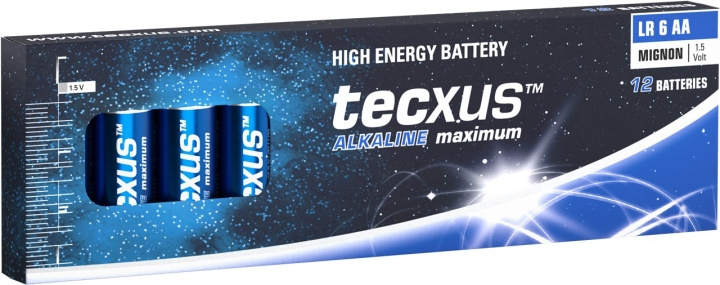tecxus LR6/AA (Mignon) batteri, 12 stk. eske alkalisk manganbatteri, 1,5 V i gruppen Elektronikk / Batterier & Ladere / Batterier / AA hos TP E-commerce Nordic AB (C39059)