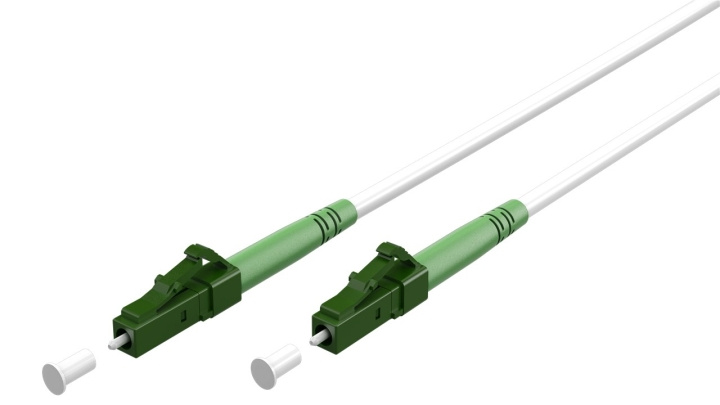 Goobay Fiberoptisk kabel (FTTH), Singlemode (OS2) White, vit (Simplex), 0,5 m plugg LC-APC (8°) > plugg LC-APC (8°), halogenfri kabelhölje (LSZH) i gruppen Datautstyr / Kabler og adaptere / Nettverk / Fiberkabler hos TP E-commerce Nordic AB (C39062)