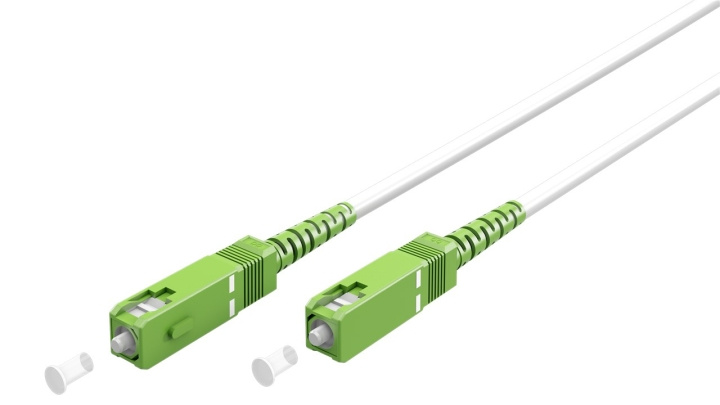 Goobay Fiberoptisk kabel (FTTH), Singlemode (OS2) White, vit (Simplex), 0,5 m plugg SC-APC (8°) > plugg SC-APC (8°), halogenfri kabelhölje (LSZH) i gruppen Datautstyr / Kabler og adaptere / Nettverk / Fiberkabler hos TP E-commerce Nordic AB (C39072)