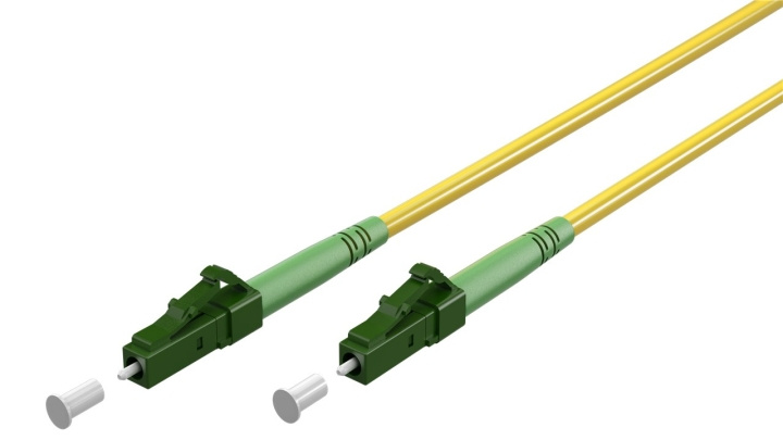 Goobay Fiberoptisk kabel (FTTH), Singlemode (OS2) Yellow, gul (Simplex), 1 m plugg LC-APC (8°) > plugg LC-APC (8°), halogenfri kabelhölje (LSZH) i gruppen Datautstyr / Kabler og adaptere / Nettverk / Fiberkabler hos TP E-commerce Nordic AB (C39103)