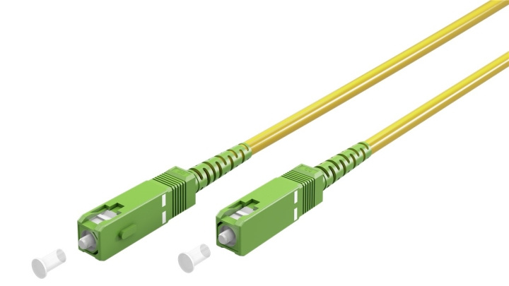 Goobay Fiberoptisk kabel (FTTH), Singlemode (OS2) Yellow, gul (Simplex), 0,5 m plugg SC-APC (8°) > plugg SC-APC (8°), halogenfri kabelhölje (LSZH) i gruppen Datautstyr / Kabler og adaptere / Nettverk / Fiberkabler hos TP E-commerce Nordic AB (C39112)