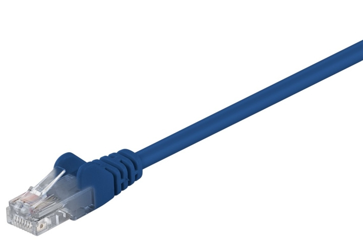 Goobay Patchkabel CAT 5e, U/UTP, blå, 0,5 m kopparklädd aluminiumtråd (CCA) i gruppen Datautstyr / Kabler og adaptere / Nettverk / Cat5e hos TP E-commerce Nordic AB (C39252)