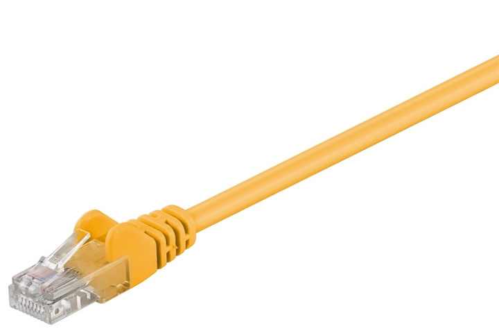 Goobay Patchkabel CAT 5e, U/UTP, gul, 0,5 m kopparklädd aluminiumtråd (CCA) i gruppen Datautstyr / Kabler og adaptere / Nettverk / Cat5e hos TP E-commerce Nordic AB (C39253)