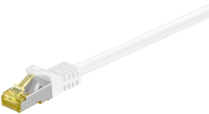 Goobay RJ45 patchkabel S/FTP (PiMF), 500 MHz, med CAT 7 råkabel, hvit, 25 m LSZH halogenfri kabelkappe, kobber, RJ45-kontakt (CAT 6A) i gruppen Datautstyr / Kabler og adaptere / Nettverk / Cat 7 hos TP E-commerce Nordic AB (C39440)