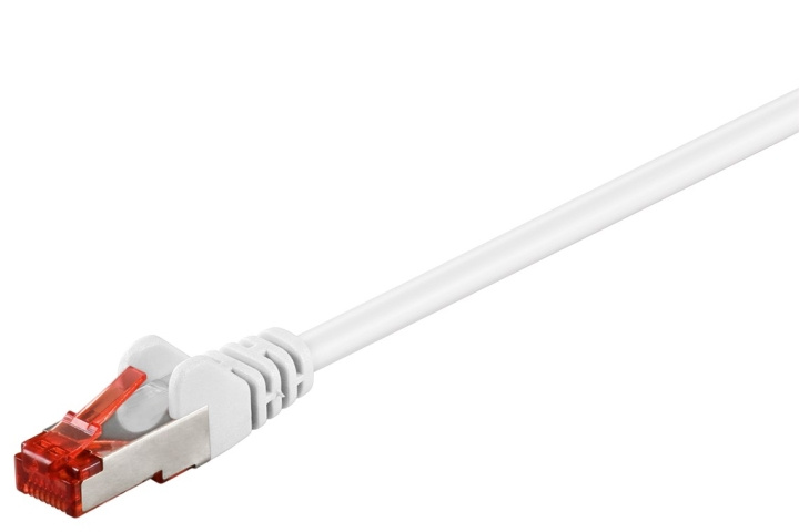 Goobay Patchkabel CAT 6, S/FTP (PiMF), vit, 0,15 m kopparledare (CU), halogenfri kabelhölje (LSZH) i gruppen Datautstyr / Kabler og adaptere / Nettverk / Cat6 hos TP E-commerce Nordic AB (C39571)