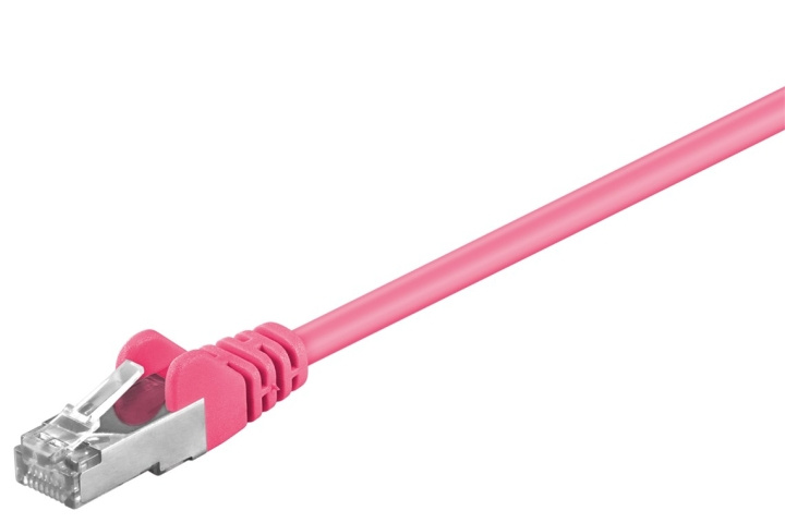 Goobay Patchkabel CAT 5e, SF/UTP, magenta, 1 m kopparklädd aluminiumtråd (CCA) i gruppen Datautstyr / Kabler og adaptere / Nettverk / Cat5e hos TP E-commerce Nordic AB (C39592)