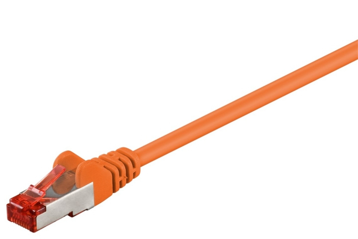 Goobay Patchkabel CAT 6, S/FTP (PiMF), orange, 10 m kopparledare (CU), halogenfri kabelhölje (LSZH) i gruppen Datautstyr / Kabler og adaptere / Nettverk / Cat6 hos TP E-commerce Nordic AB (C39615)