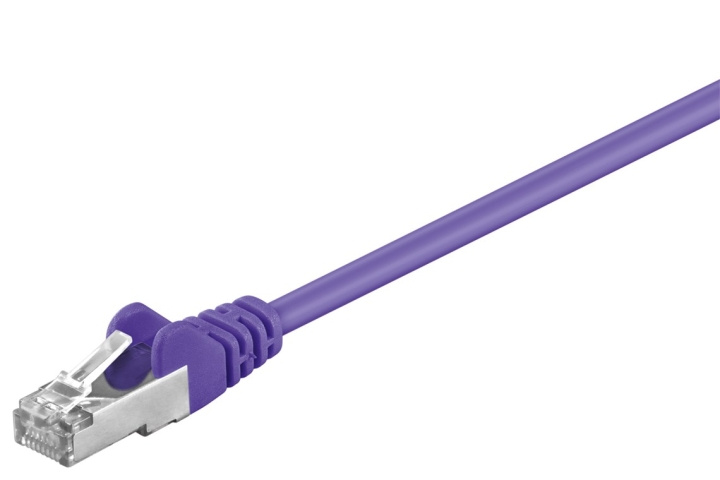 Goobay Patchkabel CAT 5e, SF/UTP, violett, 0,5 m kopparklädd aluminiumtråd (CCA) i gruppen Datautstyr / Kabler og adaptere / Nettverk / Cat5e hos TP E-commerce Nordic AB (C39657)