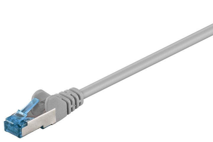 Goobay Patchkabel CAT 6A, S/FTP (PiMF), grå, 0,5 m opparledare (CU), halogenfri kabelhölje (LSZH) i gruppen Datautstyr / Kabler og adaptere / Nettverk / Cat6 hos TP E-commerce Nordic AB (C39685)