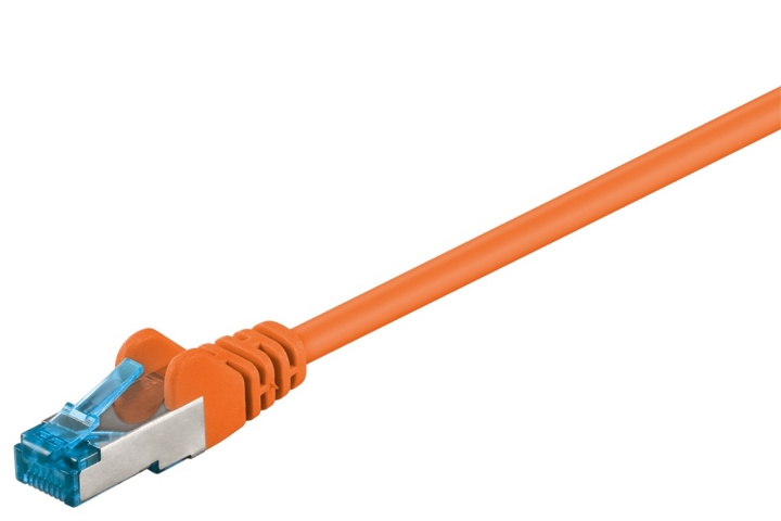 Goobay Patchkabel CAT 6A, S/FTP (PiMF), orange, 0,5 m opparledare (CU), halogenfri kabelhölje (LSZH) i gruppen Datautstyr / Kabler og adaptere / Nettverk / Cat6 hos TP E-commerce Nordic AB (C39688)