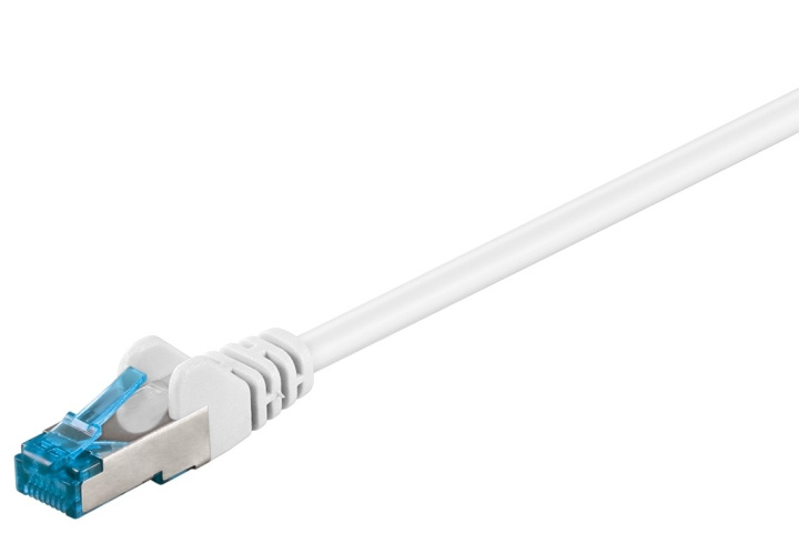 Goobay Patchkabel CAT 6A, S/FTP (PiMF), vit, 0,5 m opparledare (CU), halogenfri kabelhölje (LSZH) i gruppen Datautstyr / Kabler og adaptere / Nettverk / Cat6 hos TP E-commerce Nordic AB (C39692)