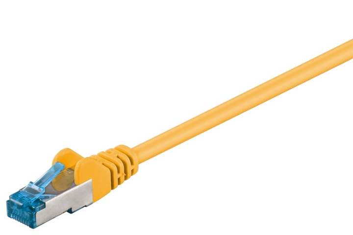 Goobay Patchkabel CAT 6A, S/FTP (PiMF), gul, 1 m opparledare (CU), halogenfri kabelhölje (LSZH) i gruppen Datautstyr / Kabler og adaptere / Nettverk / Cat6 hos TP E-commerce Nordic AB (C39694)