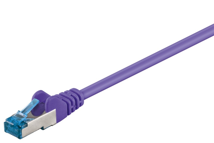 Goobay Kretskabel CAT 6A, S/FTP (PiMF), fiolett, 1 m kobberleder (CU), halogenfri kabelmantel (LSZH) i gruppen Datautstyr / Kabler og adaptere / Nettverk / Cat6 hos TP E-commerce Nordic AB (C39701)